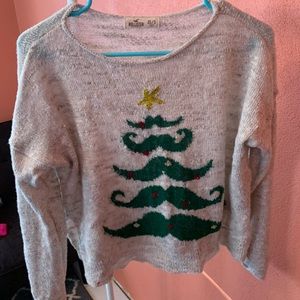 Mustache Christmas tree sweater